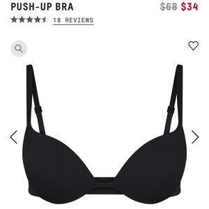 SKIMS CUSTOMFIT PUSH-UP BRA | ONYX - ONYX / 36 / D